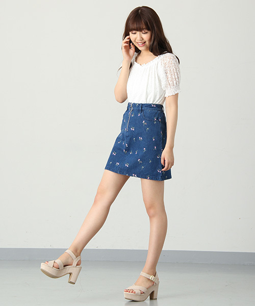 Honeys（ハニーズ）の「総レースプルオーバー（Tシャツ/カットソー・レディース・オフホワイト/ブラック/ピンク・M/L）」の11枚目の写真