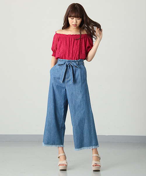 Honeys（ハニーズ）の「総レースプルオーバー（Tシャツ/カットソー・レディース・オフホワイト/ブラック/ピンク・M/L）」の13枚目の写真