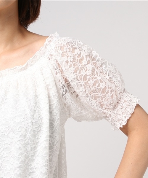 Honeys（ハニーズ）の「総レースプルオーバー（Tシャツ/カットソー・レディース・オフホワイト/ブラック/ピンク・M/L）」の8枚目の写真