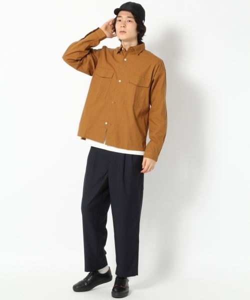 GLOBAL WORK（グローバルワーク）の「ダンガリーワークBIGシャツ/763067（シャツ/ブラウス・メンズ・ダークブラウン/ネイビー/ブルー・SMALL/MEDIUM/LARGE/X-LARGE）」の4枚目の写真