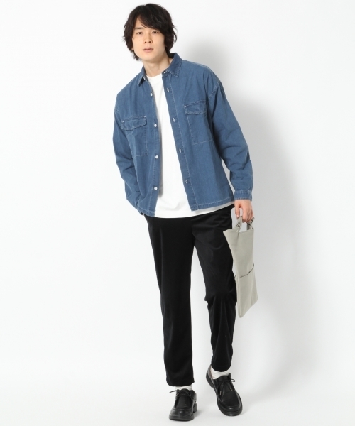 GLOBAL WORK（グローバルワーク）の「ダンガリーワークBIGシャツ/763067（シャツ/ブラウス・メンズ・ダークブラウン/ネイビー/ブルー・SMALL/MEDIUM/LARGE/X-LARGE）」の6枚目の写真