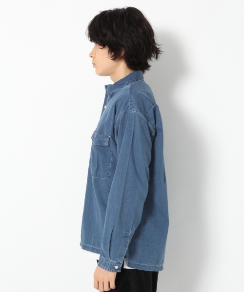 GLOBAL WORK（グローバルワーク）の「ダンガリーワークBIGシャツ/763067（シャツ/ブラウス・メンズ・ダークブラウン/ネイビー/ブルー・SMALL/MEDIUM/LARGE/X-LARGE）」の9枚目の写真