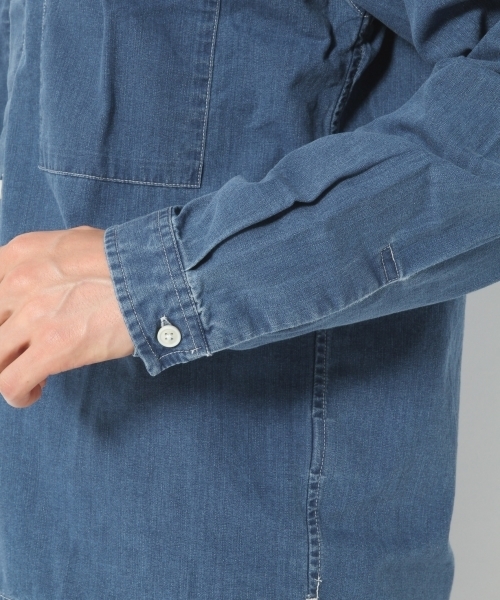 GLOBAL WORK（グローバルワーク）の「ダンガリーワークBIGシャツ/763067（シャツ/ブラウス・メンズ・ダークブラウン/ネイビー/ブルー・SMALL/MEDIUM/LARGE/X-LARGE）」の13枚目の写真