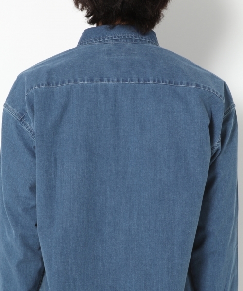 GLOBAL WORK（グローバルワーク）の「ダンガリーワークBIGシャツ/763067（シャツ/ブラウス・メンズ・ダークブラウン/ネイビー/ブルー・SMALL/MEDIUM/LARGE/X-LARGE）」の16枚目の写真