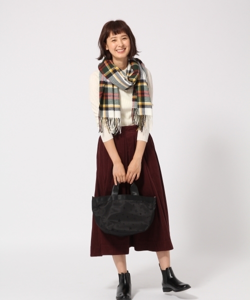 GLOBAL WORK（グローバルワーク）の「ワイドリブハイネックプルオーバー長袖（ニット/セーター・レディース・ホワイト/ブラック/パープル・LARGE/MEDIUM）」の4枚目の写真