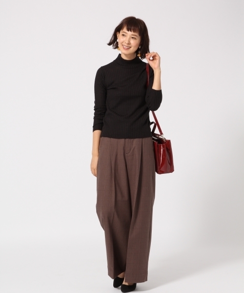 GLOBAL WORK（グローバルワーク）の「ワイドリブハイネックプルオーバー長袖（ニット/セーター・レディース・ホワイト/ブラック/パープル・LARGE/MEDIUM）」の12枚目の写真