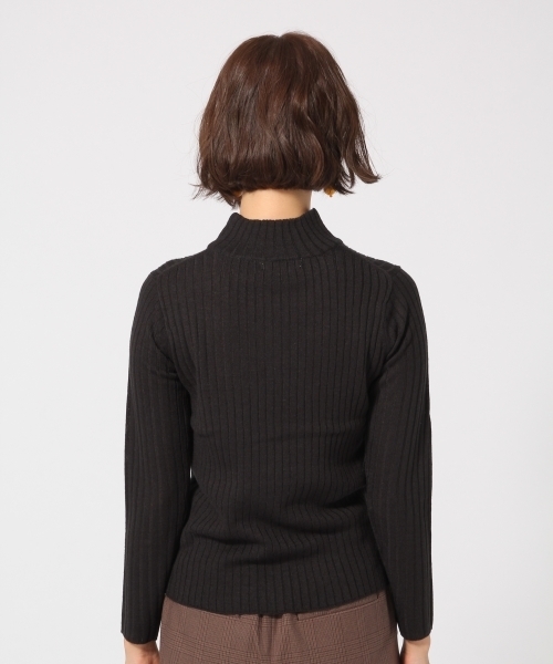 GLOBAL WORK（グローバルワーク）の「ワイドリブハイネックプルオーバー長袖（ニット/セーター・レディース・ホワイト/ブラック/パープル・LARGE/MEDIUM）」の6枚目の写真