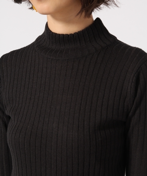 GLOBAL WORK（グローバルワーク）の「ワイドリブハイネックプルオーバー長袖（ニット/セーター・レディース・ホワイト/ブラック/パープル・LARGE/MEDIUM）」の11枚目の写真