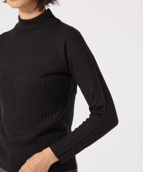 GLOBAL WORK（グローバルワーク）の「ワイドリブハイネックプルオーバー長袖（ニット/セーター・レディース・ホワイト/ブラック/パープル・LARGE/MEDIUM）」の7枚目の写真