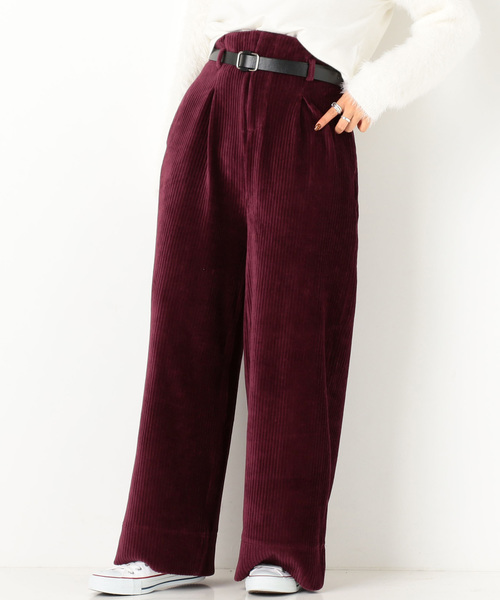 archives（アルシーヴ）の「ベルト付コーデュロイワイドパンツ（その他パンツ・レディース・グレー/ピンク/ワイン・MEDIUM）」の3枚目の写真