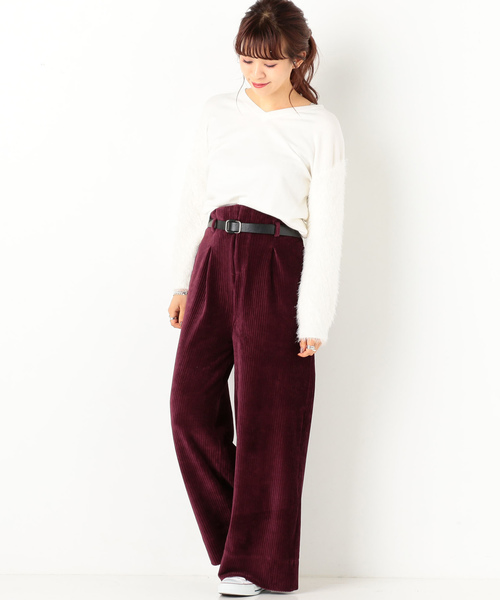 archives（アルシーヴ）の「ベルト付コーデュロイワイドパンツ（その他パンツ・レディース・グレー/ピンク/ワイン・MEDIUM）」の15枚目の写真