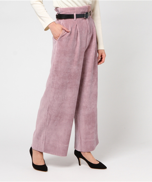 archives（アルシーヴ）の「ベルト付コーデュロイワイドパンツ（その他パンツ・レディース・グレー/ピンク/ワイン・MEDIUM）」の2枚目の写真
