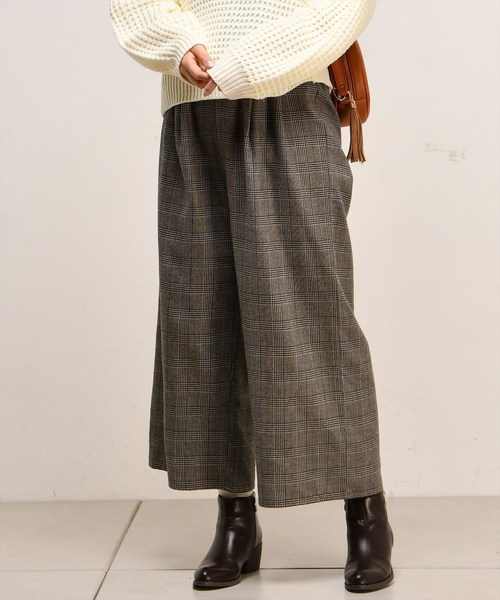 natural couture（ナチュラルクチュール）の「いろいろ柄微起毛ワイド（その他パンツ・レディース・ブラック/ネイビー/グレー系その他/ブラウン系その他/キャメル/ストライプ・FREE）」の4枚目の写真