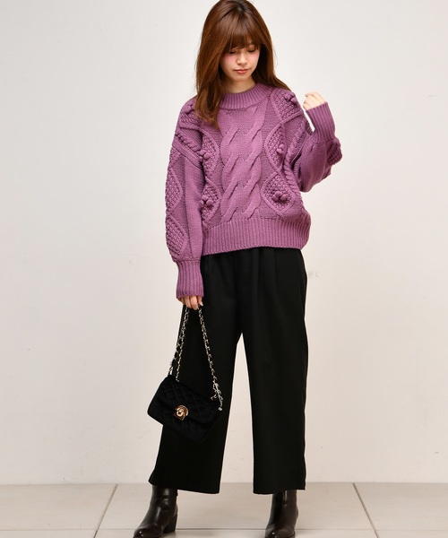 natural couture（ナチュラルクチュール）の「いろいろ柄微起毛ワイド（その他パンツ・レディース・ブラック/ネイビー/グレー系その他/ブラウン系その他/キャメル/ストライプ・FREE）」の18枚目の写真