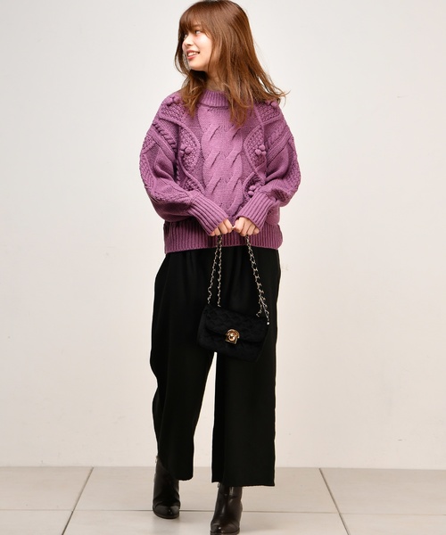 natural couture（ナチュラルクチュール）の「いろいろ柄微起毛ワイド（その他パンツ・レディース・ブラック/ネイビー/グレー系その他/ブラウン系その他/キャメル/ストライプ・FREE）」の13枚目の写真