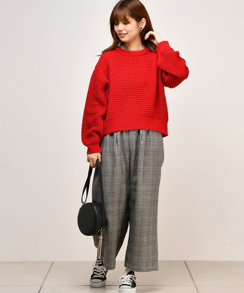 natural couture（ナチュラルクチュール）の「いろいろ柄微起毛ワイド（その他パンツ・レディース・ブラック/ネイビー/グレー系その他/ブラウン系その他/キャメル/ストライプ・FREE）」の9枚目の写真