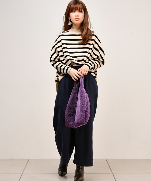 natural couture（ナチュラルクチュール）の「いろいろ柄微起毛ワイド（その他パンツ・レディース・ブラック/ネイビー/グレー系その他/ブラウン系その他/キャメル/ストライプ・FREE）」の11枚目の写真