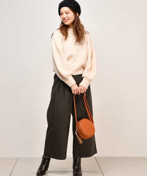 natural couture（ナチュラルクチュール）の「いろいろ柄微起毛ワイド（その他パンツ・レディース・ブラック/ネイビー/グレー系その他/ブラウン系その他/キャメル/ストライプ・FREE）」の14枚目の写真