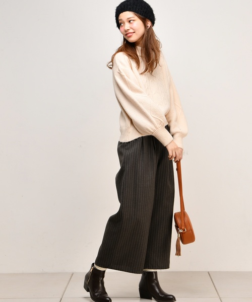 natural couture（ナチュラルクチュール）の「いろいろ柄微起毛ワイド（その他パンツ・レディース・ブラック/ネイビー/グレー系その他/ブラウン系その他/キャメル/ストライプ・FREE）」の22枚目の写真