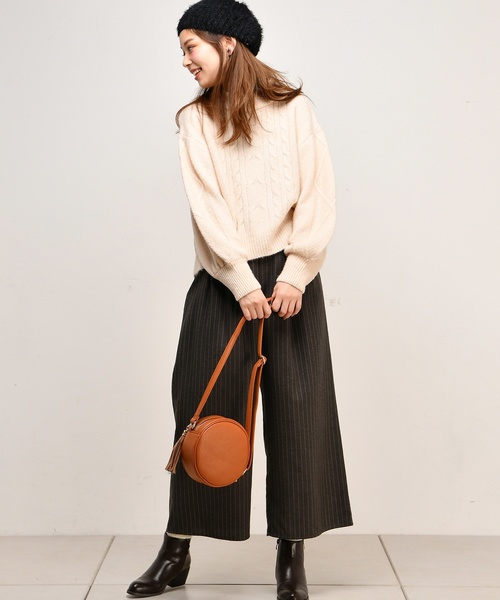 natural couture（ナチュラルクチュール）の「いろいろ柄微起毛ワイド（その他パンツ・レディース・ブラック/ネイビー/グレー系その他/ブラウン系その他/キャメル/ストライプ・FREE）」の17枚目の写真