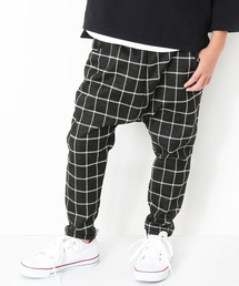 devirock | ストレッチサルエルパンツ ストライプ 格子柄(その他パンツ)