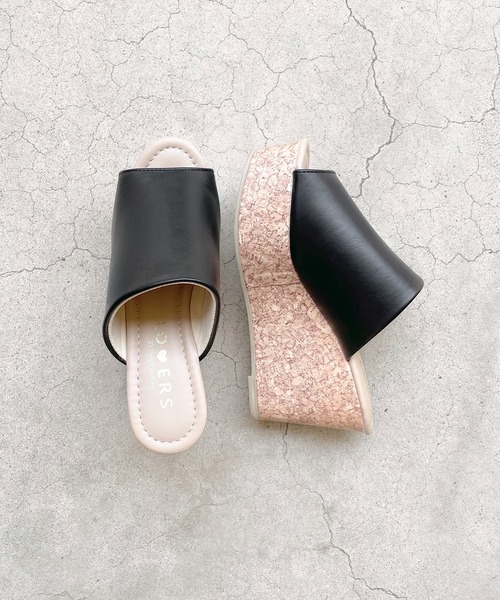 shopnikoniko（ショップニコニコ）の「コルクウェッジ厚底サンダル（サンダル・レディース・ライトグレー/ブラック/オリーブ/アイボリー/ライトブラウン/ベージュ系その他/キャメル/シルバー/ブラック系その他/グレー・LL/S/M/L）」の3枚目の写真