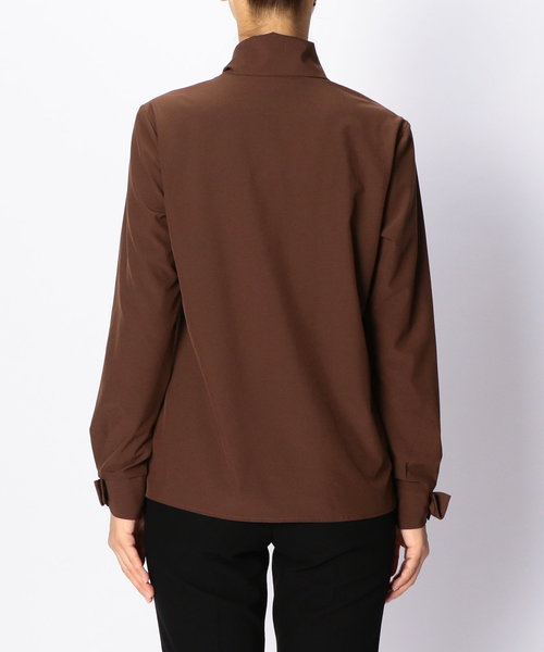 NARACAMICIE（ナラカミーチェ）の「ポリエステルストレッチリボン衿ブラウス（シャツ/ブラウス・レディース・ブラック/ブラウン/ボルドー・SMALL/MEDIUM/LARGE）」の5枚目の写真