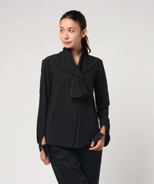 NARACAMICIE（ナラカミーチェ）の「ポリエステルストレッチリボン衿ブラウス（シャツ/ブラウス・レディース・ブラック/ブラウン/ボルドー・SMALL/MEDIUM/LARGE）」の14枚目の写真