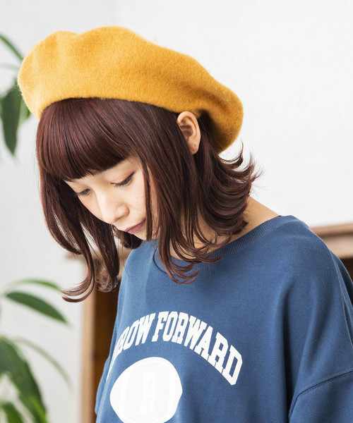 WEGO(ウィゴー)の「WEGO/バスクベレー帽(ハンチング/ベレー帽・レディース・ダークグリーン/グレー/マスタード/キャメル/ワイン/ダークオレンジ/ブラック・FREE)」の4枚目の写真