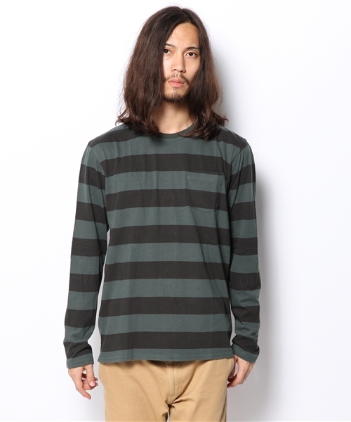 WEGO（ウィゴー）の「WEGO/オーバーダイボーダーTee（Tシャツ/カットソー・メンズ・ブラック/グリーン/レッド・MEDIUM/LARGE）」の6枚目の写真