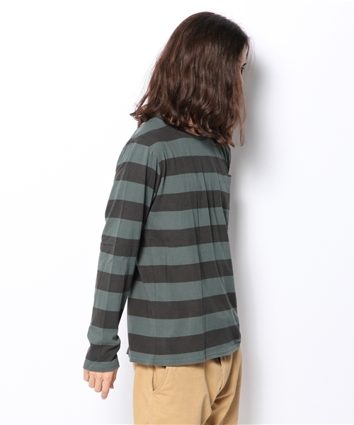 WEGO（ウィゴー）の「WEGO/オーバーダイボーダーTee（Tシャツ/カットソー・メンズ・ブラック/グリーン/レッド・MEDIUM/LARGE）」の7枚目の写真