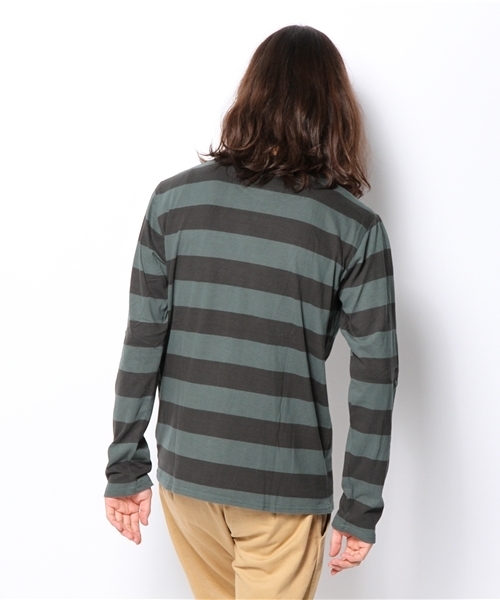 WEGO（ウィゴー）の「WEGO/オーバーダイボーダーTee（Tシャツ/カットソー・メンズ・ブラック/グリーン/レッド・MEDIUM/LARGE）」の8枚目の写真