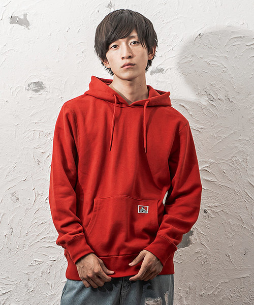 MinoriTY（マイノリティ）の「【BEN DAVIS】メンズ長袖ワンポイントプルパーカー（パーカー・メンズ・ブラック/ホワイト系その他/レッド/ベージュ/イエロー/ダークグリーン/エメラルド/ネイビー/パープル/杢グレー・M/L）」の10枚目の写真