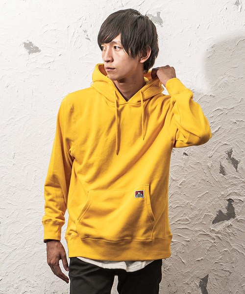 MinoriTY（マイノリティ）の「【BEN DAVIS】メンズ長袖ワンポイントプルパーカー（パーカー・メンズ・ブラック/ホワイト系その他/レッド/ベージュ/イエロー/ダークグリーン/エメラルド/ネイビー/パープル/杢グレー・M/L）」の9枚目の写真