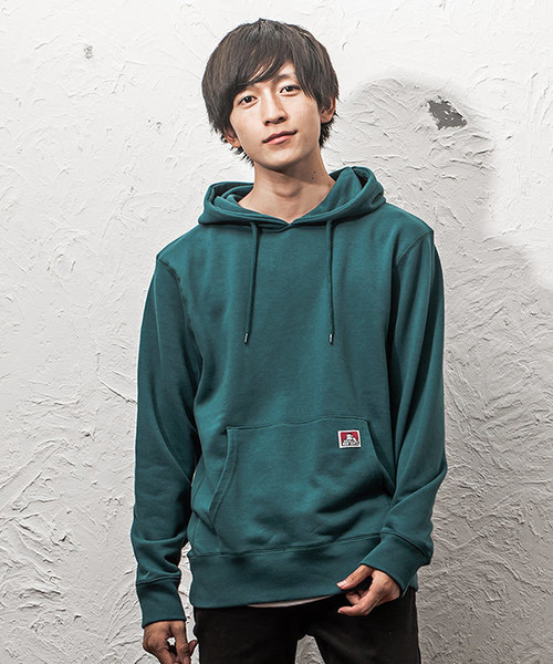 MinoriTY（マイノリティ）の「【BEN DAVIS】メンズ長袖ワンポイントプルパーカー（パーカー・メンズ・ブラック/ホワイト系その他/レッド/ベージュ/イエロー/ダークグリーン/エメラルド/ネイビー/パープル/杢グレー・M/L）」の7枚目の写真