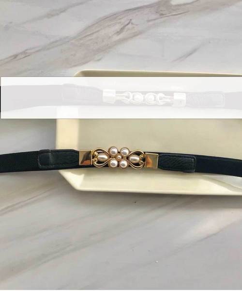 Cupid Heart（キューピッドハート）の「【Cupid Heart】結婚式ベルト フラワーモチーフパールベルト（ベルト・レディース・ブラック・MEDIUM）」の5枚目の写真