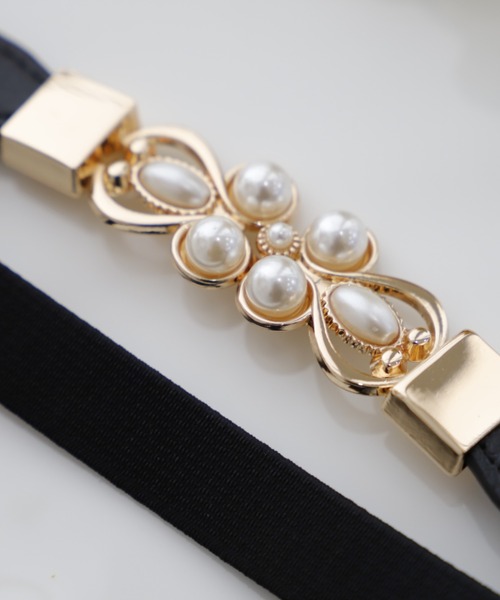 Cupid Heart（キューピッドハート）の「【Cupid Heart】結婚式ベルト フラワーモチーフパールベルト（ベルト・レディース・ブラック・MEDIUM）」の11枚目の写真