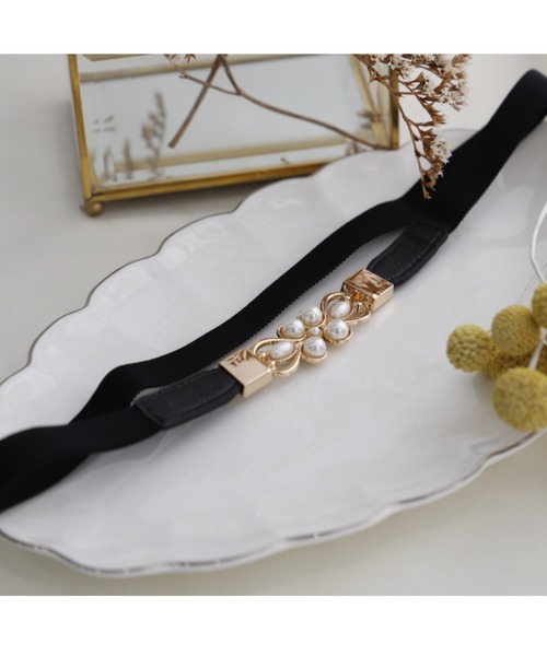 Cupid Heart（キューピッドハート）の「【Cupid Heart】結婚式ベルト フラワーモチーフパールベルト（ベルト・レディース・ブラック・MEDIUM）」の14枚目の写真