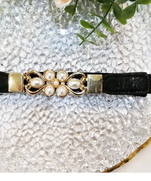 Cupid Heart（キューピッドハート）の「【Cupid Heart】結婚式ベルト フラワーモチーフパールベルト（ベルト・レディース・ブラック・MEDIUM）」の16枚目の写真