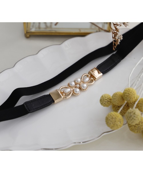 Cupid Heart（キューピッドハート）の「【Cupid Heart】結婚式ベルト フラワーモチーフパールベルト（ベルト・レディース・ブラック・MEDIUM）」の17枚目の写真