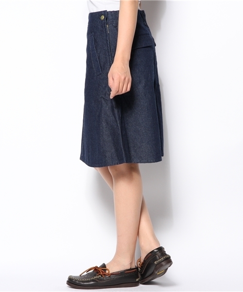 BEAMS BOY（ビームスボーイ）の「△BEAMS BOY / デニムフレアSK**（スカート・レディース・ブルー/ネイビー・0/1）」の3枚目の写真