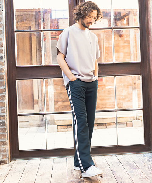 CAMBIO（カンビオ）の「mp6853-TRフレアラインパンツ（その他パンツ・メンズ・ブラック/モスグリーン/ダークパープル・L/M/S）」の5枚目の写真