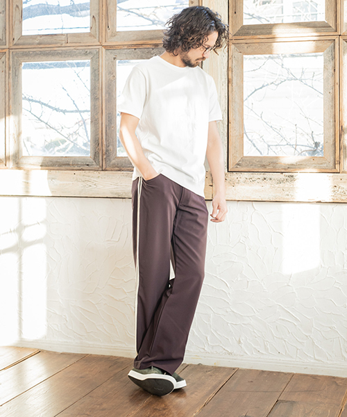 CAMBIO（カンビオ）の「mp6853-TRフレアラインパンツ（その他パンツ・メンズ・ブラック/モスグリーン/ダークパープル・L/M/S）」の9枚目の写真