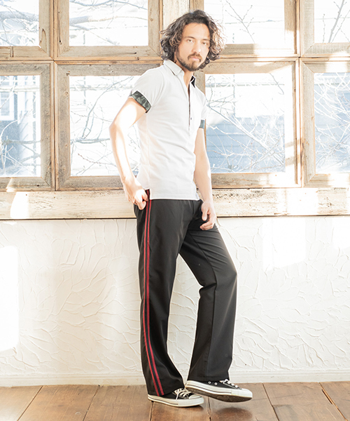 CAMBIO（カンビオ）の「mp6853-TRフレアラインパンツ（その他パンツ・メンズ・ブラック/モスグリーン/ダークパープル・L/M/S）」の18枚目の写真