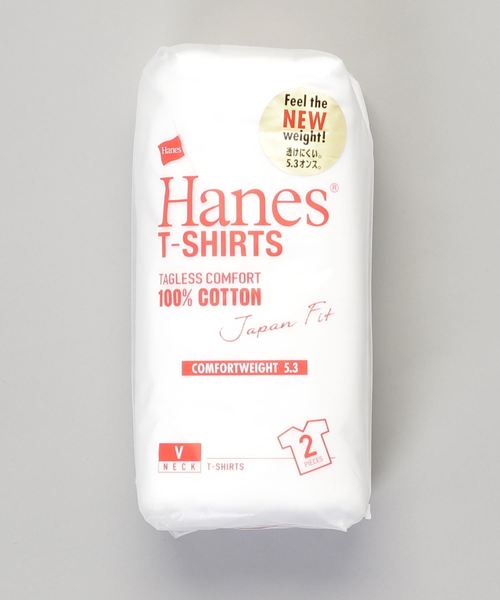 HANES(ヘインズ)の「【HANES】JAPANFITVネック2P 無地 Tシャツ ヘインズ(Tシャツ/カットソー・メンズ・ホワイト・SMALL/MEDIUM/LARGE/X-LARGE)」の1枚目の写真