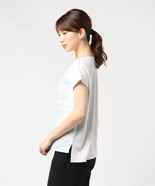 A/C DESIGN BY ALPHA CUBIC（エーシーデザインバイアルファキュービック）の「ボーダーブラウス（シャツ/ブラウス・レディース・イエロー/ネイビー/グリーン・M size/L size）」の4枚目の写真