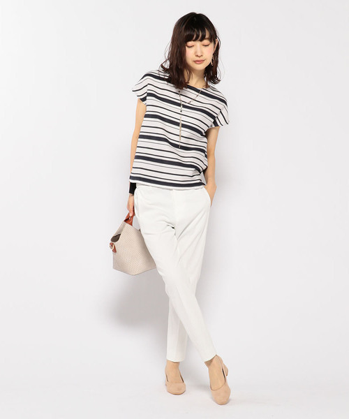 A/C DESIGN BY ALPHA CUBIC（エーシーデザインバイアルファキュービック）の「ボーダーブラウス（シャツ/ブラウス・レディース・イエロー/ネイビー/グリーン・M size/L size）」の11枚目の写真