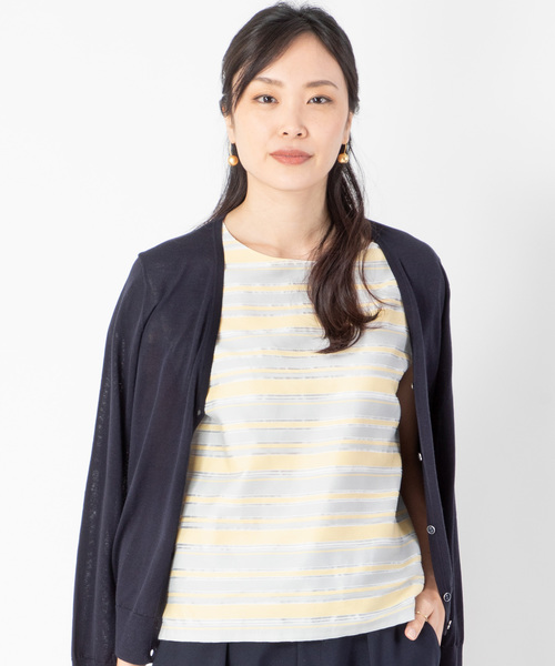 A/C DESIGN BY ALPHA CUBIC（エーシーデザインバイアルファキュービック）の「ボーダーブラウス（シャツ/ブラウス・レディース・イエロー/ネイビー/グリーン・M size/L size）」の20枚目の写真