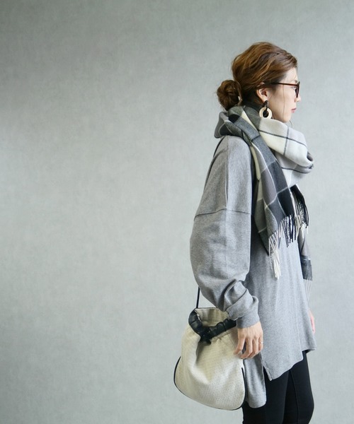 reca（レカ）の「ゆるシルエットテールカットコットンカットソー（Tシャツ/カットソー・レディース・ホワイト/ブラック/杢グレー/ベージュ・ONE SIZE）」の3枚目の写真