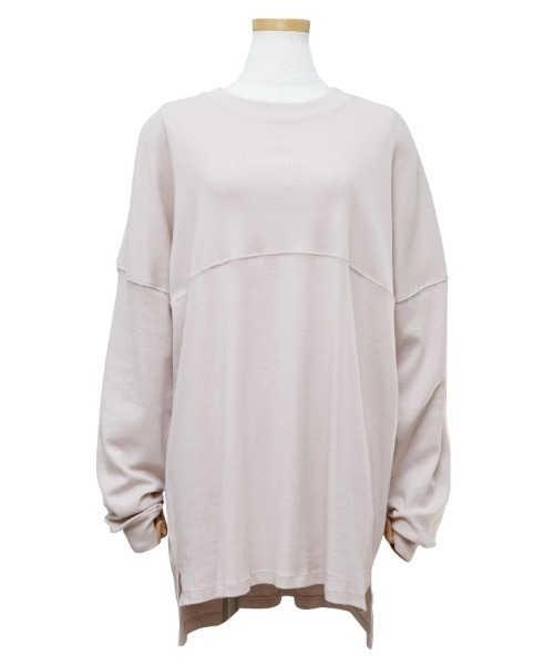 reca（レカ）の「ゆるシルエットテールカットコットンカットソー（Tシャツ/カットソー・レディース・ホワイト/ブラック/杢グレー/ベージュ・ONE SIZE）」の8枚目の写真